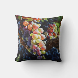 Cojín Decorativo Uvas de abundancia para amantes del vino y bodegas