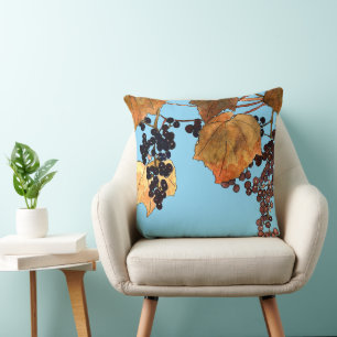 Cojín Decorativo Uvas de escarcha de Art Nouveau
