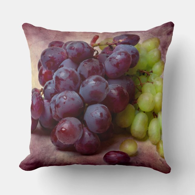Cojín Decorativo Uvas Rojas Y Verdes (Anverso)