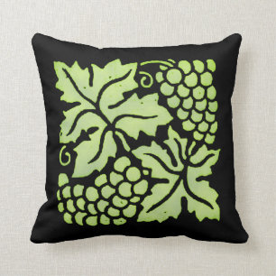 Cojín Decorativo Uvas verdes en negro