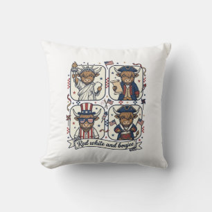 Cojín Decorativo Vaca altlandesa patriótica roja blanca y de lujo
