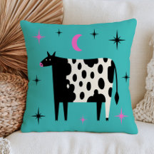 Vaca con Estrellas y Luna Azul Turquesa