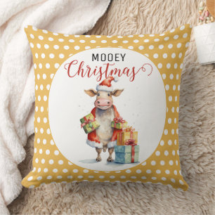 Cojín Decorativo Vaca de Navidad con juego de palabras