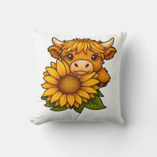Cojín Decorativo Vaca dulce y girasol