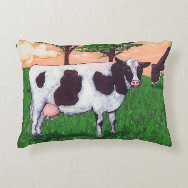Cojín Decorativo Vaca lechera desafiante (Anverso)