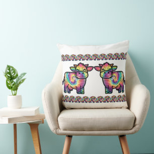Cojín Decorativo Vaca lechera Tie Dye