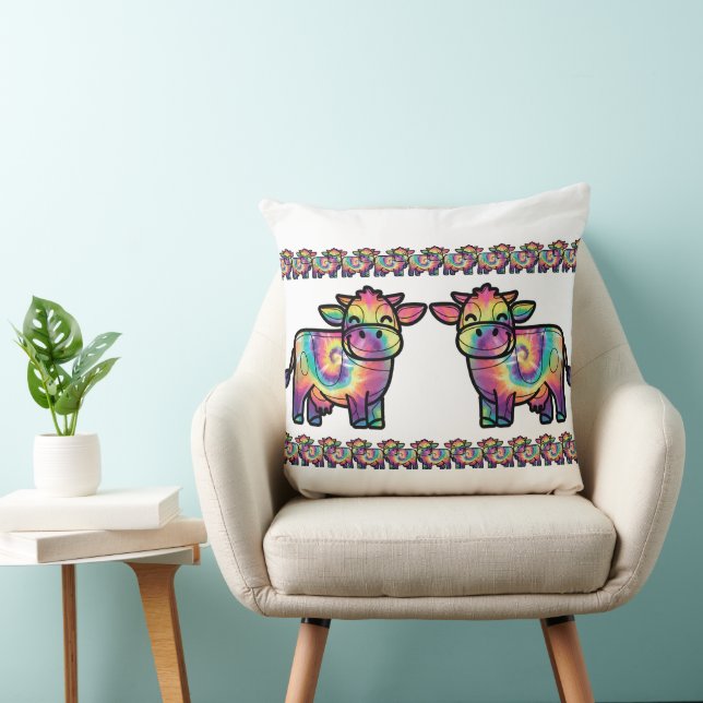 Cojín Decorativo Vaca lechera Tie Dye (Silla)