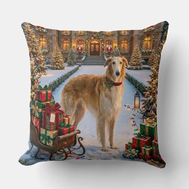 Cojín Decorativo Vacaciones Borzoi  (Anverso)