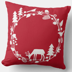 Cojín Decorativo Vacaciones de invierno de Círculo Forestal de Cerf