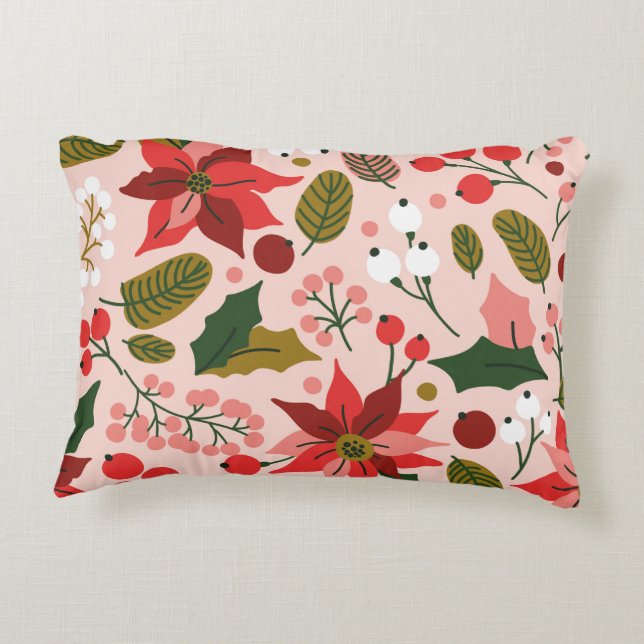Cojín Decorativo Vacaciones de invierno de Poinsettia (Reverso)