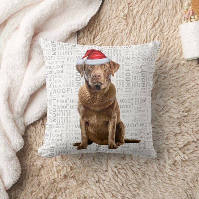 Cojín Decorativo Vacaciones de Navidades de perros recuperadores de (Manta)