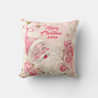 Cojín Decorativo Vacaciones de Navidades de Santa Cláusula Rosa de 