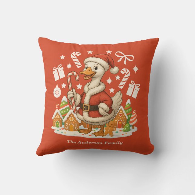Cojín Decorativo Vacaciones de Navidades de Santa Goose (Reverso)