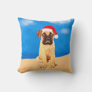 Cojín Decorativo Vacaciones de perros masticadores en Navidades de