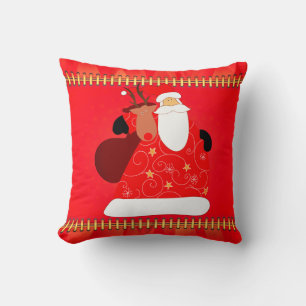 Cojín Decorativo Vacaciones de Santa con Navidades de renos