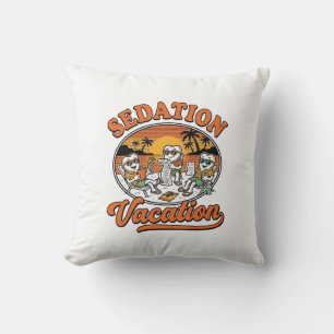 Cojín Decorativo Vacaciones de Sedación Diseño de Camiseta de Humor