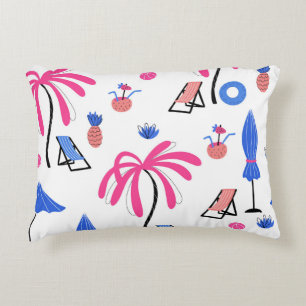 Cojín Decorativo Vacaciones de verano: Patrón de piñas de palmeras