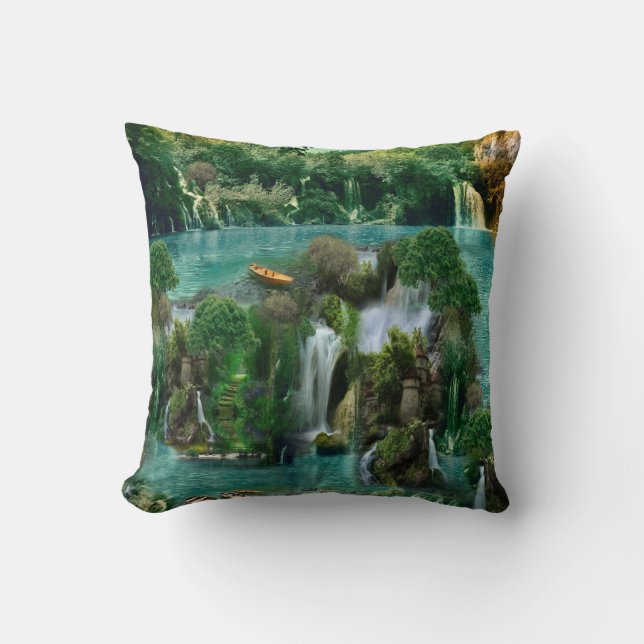 Cojín Decorativo Vacaciones en el mágico lago Fantasy (Anverso)