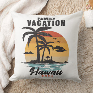 Cojín Decorativo Vacaciones Familiares Hawái 2026 Tropical