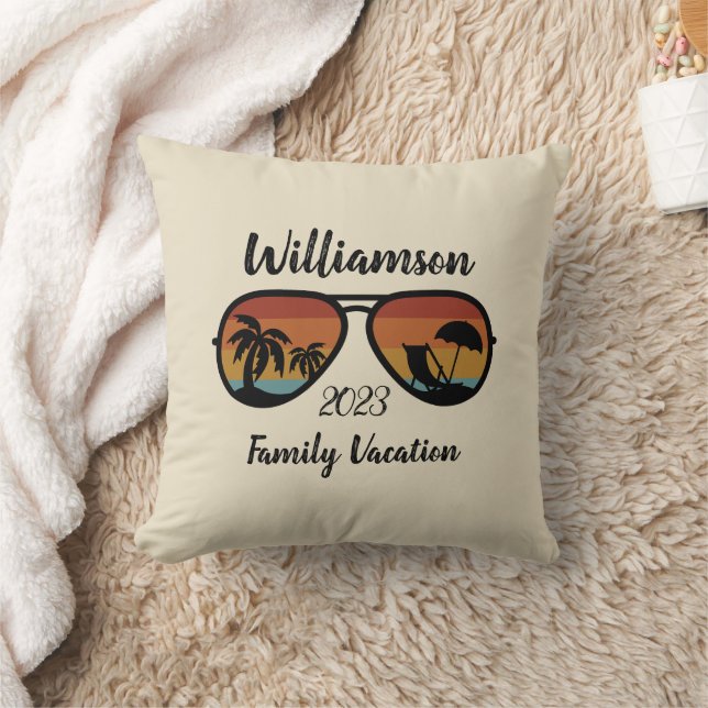 Cojín Decorativo Vacaciones familiares personalizadas (Manta)