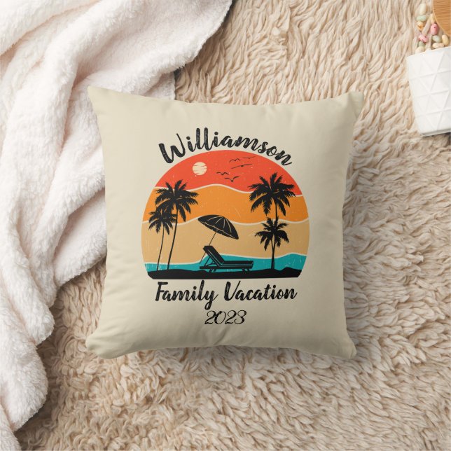 Cojín Decorativo Vacaciones familiares personalizadas (Manta)