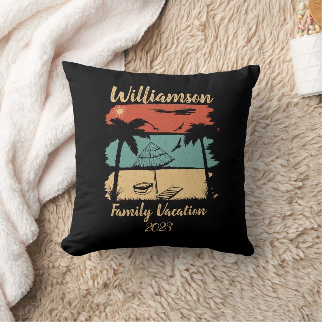 Cojín Decorativo Vacaciones familiares personalizadas (Manta)