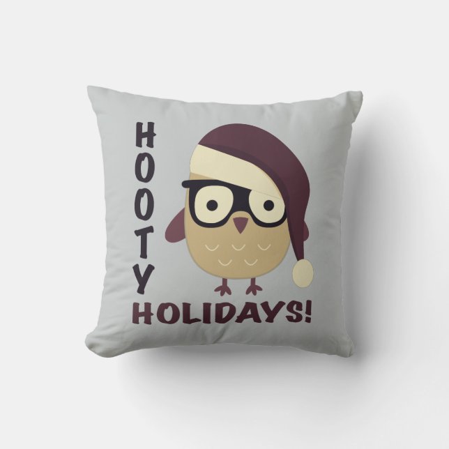 Cojín Decorativo ¡Vacaciones Hipster Hooty! (Anverso)