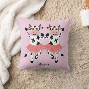 Cojín Decorativo Vacas bailadoras cortas y divertidas, personalizad