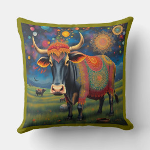 Cojín Decorativo Vacas sagradas disfrazadas de Diwali