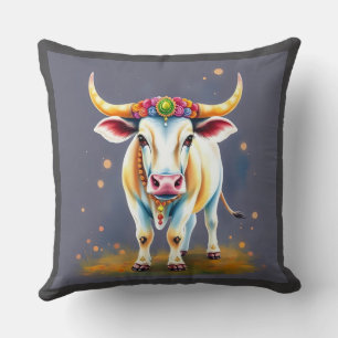 Cojín Decorativo Vacas sagradas disfrazadas de Diwali