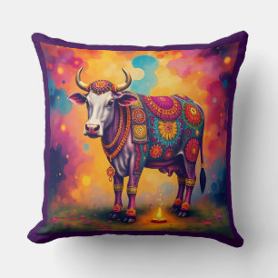 Cojín Decorativo Vacas sagradas disfrazadas de Diwali
