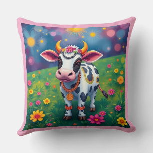 Cojín Decorativo Vacas Sagradas disfrazadas para Diwali
