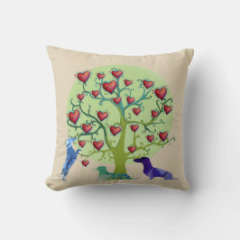 Cojín Decorativo Valentine Dachshund Hearts Garden Throw Cushion