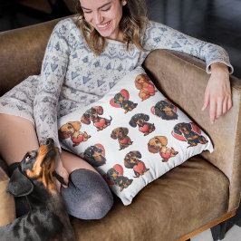 Cojín Decorativo Valentine Dachshund Watercolor