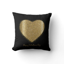 Valentine Day Gold Dust Heart sobre fondo negro