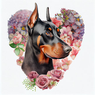 Cojín Decorativo Valentine Doberman Pinscher Dog