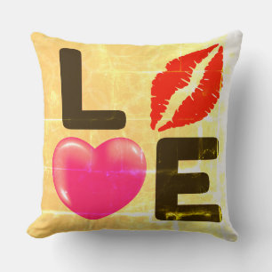 Cojín Decorativo Valentine LOVE Kiss and Heart