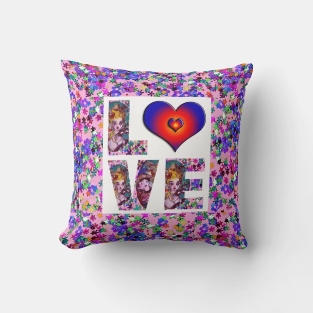 COJÍN DECORATIVO VALENTINE LOVE VENETIAN MASQUERADE CONFETTI (Anverso)