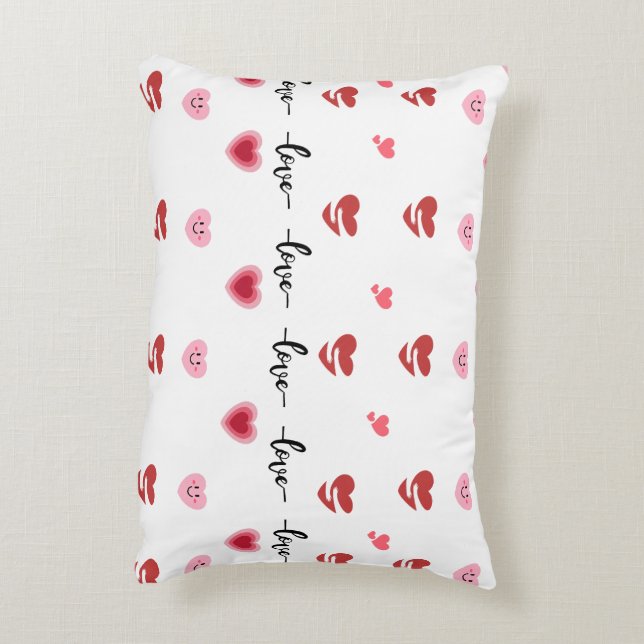 Cojín Decorativo Valentine Pillow Heart Love Text (Atrás (Vertical))