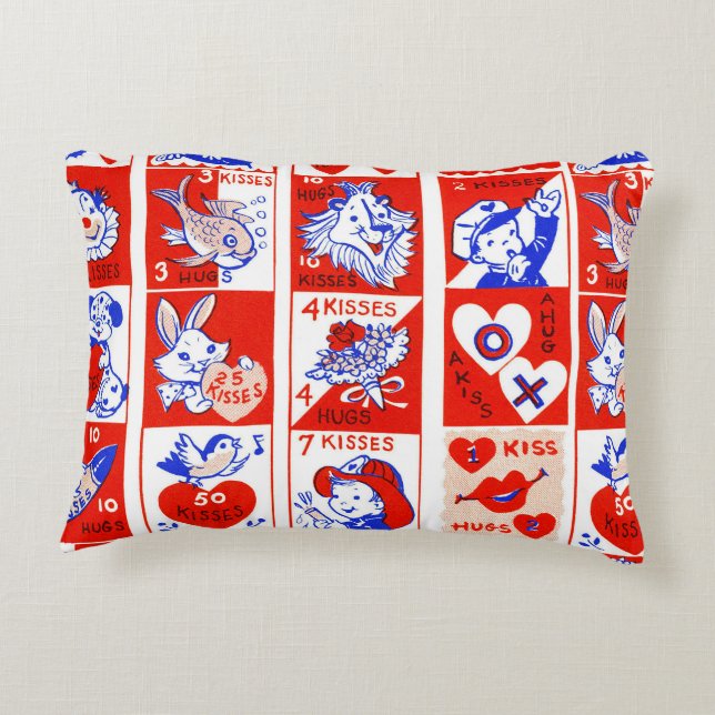 Cojín Decorativo Valentine Retro Love Hugs Cute Pattern (Reverso)