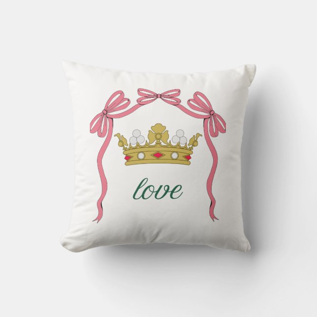 Cojín Decorativo Valentine's Day Coquette Heart Bow Valentine's (Anverso)