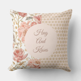 Cojín Decorativo Valentine's Day, Hug and Kisses, Flowers, Pixels