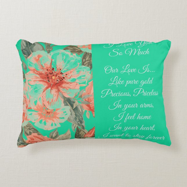 Cojín Decorativo Valentines Day, I Love You So Much, Love Poem (Anverso)