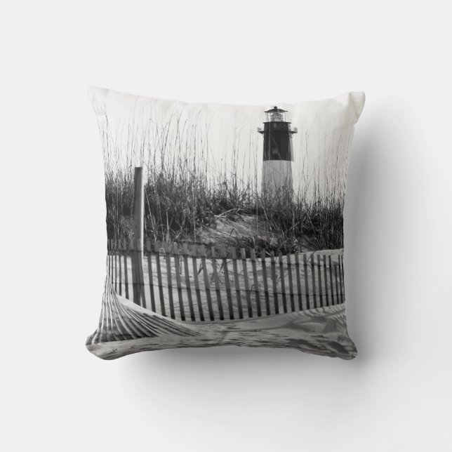 Cojín Decorativo Vallas de playa y faro (Anverso)