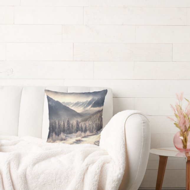Cojín Decorativo Valle de la Montaña del Invierno (Sofá)