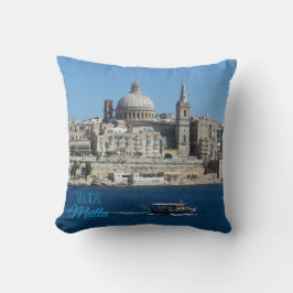 Cojín Decorativo Valletta Skyline Harbour Landscape Malta Souvenir