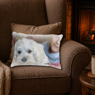 Cojín Decorativo Vamos a abrazar Foto de mascota Regalo de Navidad