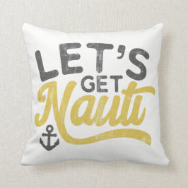 Cojín Decorativo Vamos a Nauti Náutico Vintage Tipo Gris Amarillo