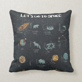 Cojín Decorativo Vamos al Poster de alfabetos espaciales