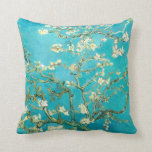 Cojín Decorativo VAN GOGH Almond Blossoms<br><div class="desc">"van gogh",  vincent,  "almendras flor",  flores,  "cuadro famoso",  vintage,  "fine art",  floral,  azul</div>